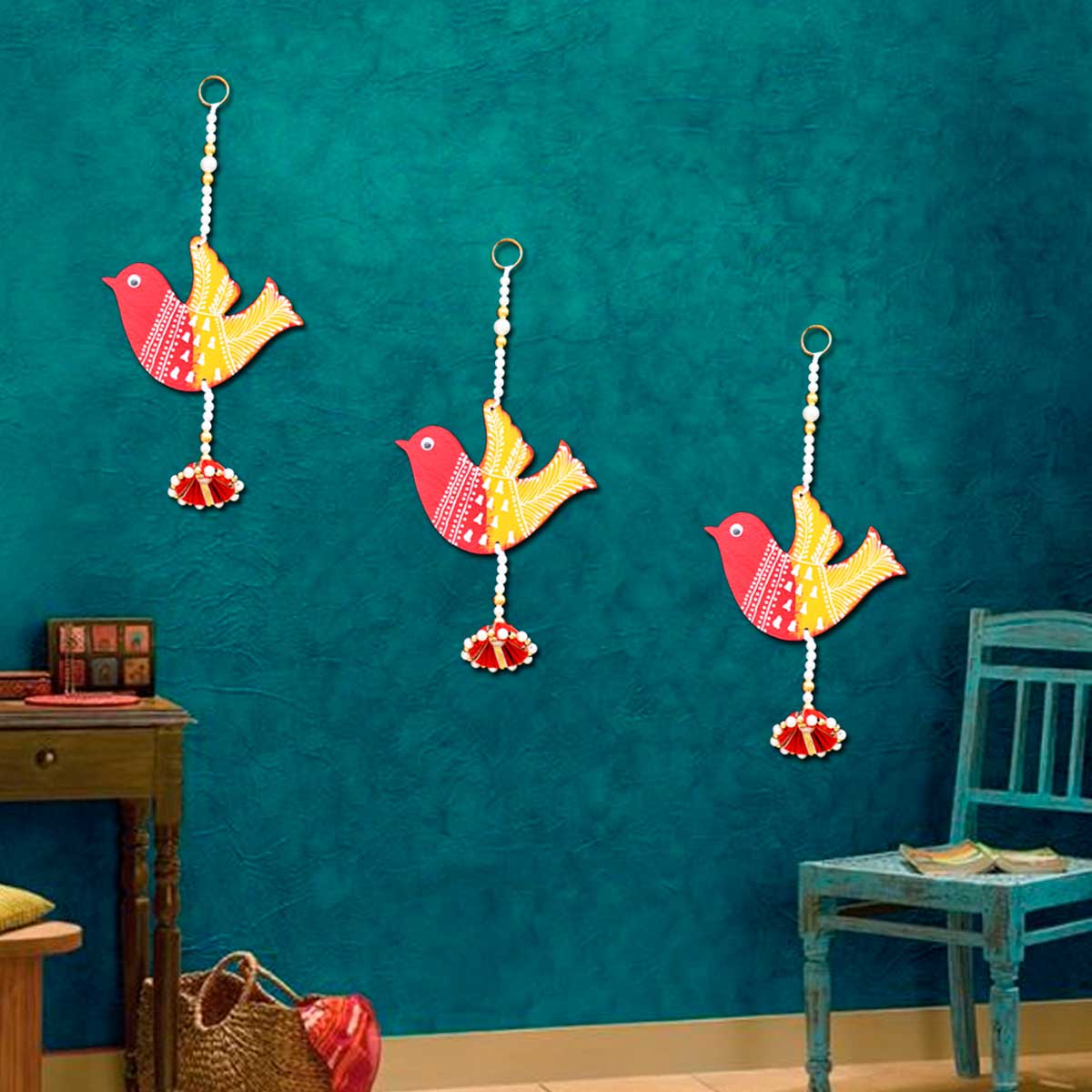 hanging birds wall art