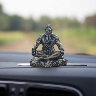 Golden Bahubali Hanuman Ji Murti for Car Dashboard