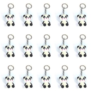 Small Panda Keyrings for Girls and Kids Party Return Gifts (Pack of 15)