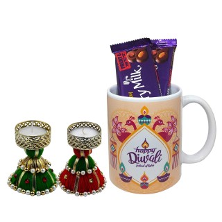 Cadbury Dairy Milk Chocolate with Decorative Candle Showpiece & Coffee Mug