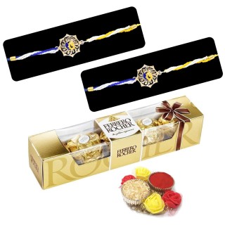 Set of 2 Sikh Rakhi for Brother with Chocolate Box