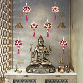 Lotus Hanging for Decoration, Pooja Room & Home Decor (Pack of 10)