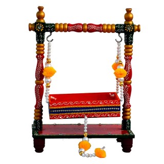 Handmade Wooden Jhula for Laddu Gopal - Home Decor, Home Temple