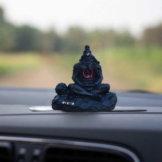 Ram Lalla in Hanuman Heart Idol for Car Dashboard (Black)