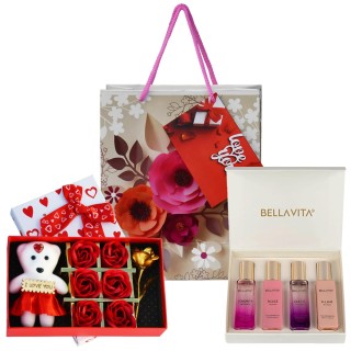 Cute Gift for Girlfriend - Bella Vita Perfume Set with Love Gift Box and Carry Bag