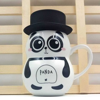 Ceramic Panda Mug With Lid Gift For Kids