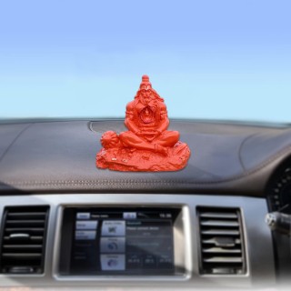 Bahubali Hanuman with Ram Lalla in Heart Idol for Car Dashboard (Orange)