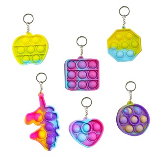 Pop It Keychain Fidget for Kids Birthday Return Gifts (Pack of 6)