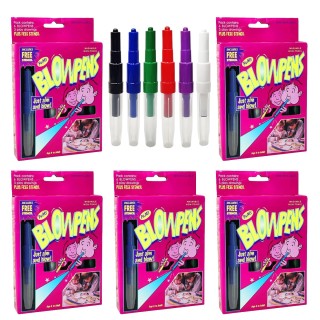 Magic Blow Pen with Stencil Set for Birthday Party Return Gifts for Kids (Pack of 5)