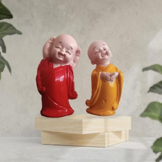 Baby Laughing Buddha Statue for Car Dashboard, Home Decor - Good Luck Gift