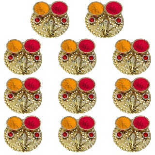 Ganesh ji Pasupu Kumkum Platter for Pooja Return Gifts (Pack of 11)