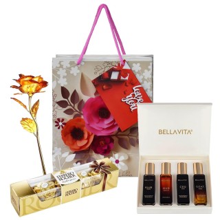 Valentine Day Gift for Boyfriend and Husband - Luxury Perfume Set with Chocolate Gift Box and Carry Bag