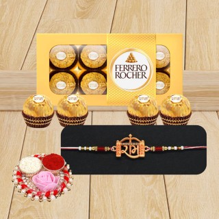 Divine Ram Rakhi for Brother with Chocolate Gift