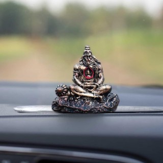 Ram Lalla in Heart Hanuman Idol for Car Dashboard (Golden)