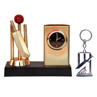 Cricket Penstand Table Clock Showpiece with Cricket Keychain for Home and Office