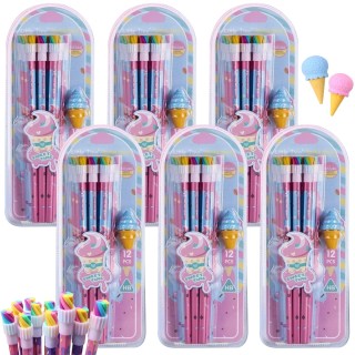 Graphite Pencil with Ice Cream Shaped Eraser for Birthday Return Gifts (Pack of 6)